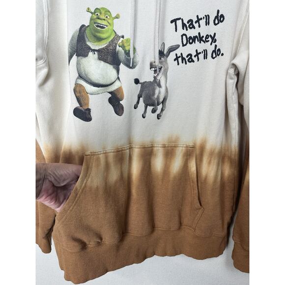 Shrek Dreamworks Men's 'That'll Do Donkey' Hoodie Beige Size L (42-44) - Picture 4 of 13